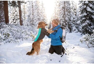 RUFFWEAR Cloud Chaser Jacket – теплий та водонепроникний дощовик для собак з рукавами, Aurora Teal, X-Small