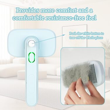 Іонна щітка для тварин Piddy Pet - професійна щітка з подвійним іонізатором, самоочисна щітка для собак та котів з короткою та довгою шерстю, розплутує шерсть