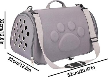 Сумка для тварин Katzen Reisetasche: переноска для собак та котів на плечі, сіра, L