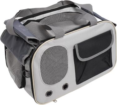 Транспортна переноска для котів та собак LUCKDANO, складана, з регульованим ременем, міцна, стильна (BLACK)