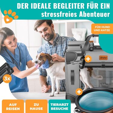 Транспортна переноска для собак та котів XXL 92x64x64 см | Переноска для тварин з мискою та плечовим ременем | Для котів та собак, сірого кольору