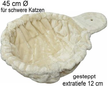 Котячий будиночок-лежанка Nanook Kratzbaum для великих котів - XXL, діаметр 45 см, глибина 12 см, бежевий