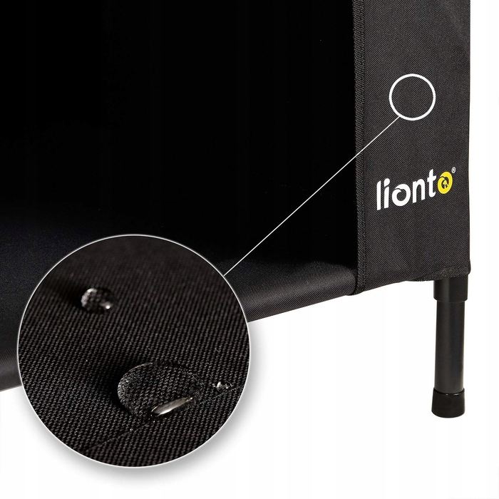 Ліжко для собак LIONTO BUDA з піднятим краєм HL00861, 90x65x85 см, чорне, розмір S