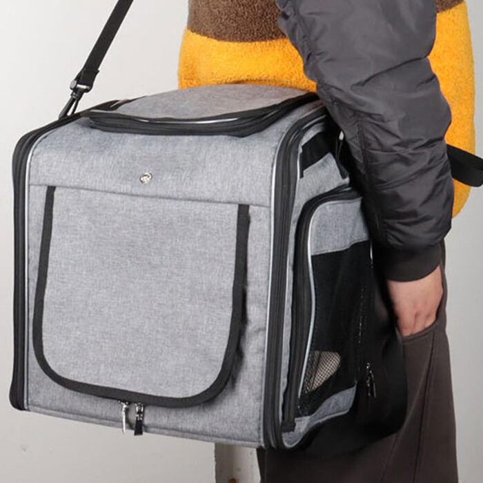 Корзина для собаки на велосипеді, переносник для тварин, велосипедна корзина, розширювана, дихаюча сітчаста сумка для прогулянок, подорожей, кемпінгу