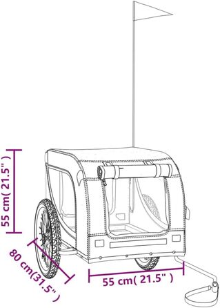 Причіп для велосипеда, переноска для собак, 136x69x73,5 см, оранжевий та чорний