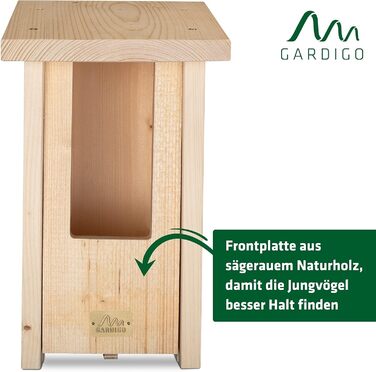Будиночок для птахів GARDIGO для малиновок, німецьке дерево, натуральний, захищений від негоди