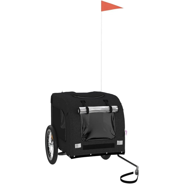 Причіп для велосипеда для собак, чорний, Oxford-Gewebe та метал, LH53839