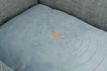 Торрікс Крісло-лежанка для собак Вівана 60x50 см блакитно-сіре, м'яке, з велюровим покриттям, для маленьких собак, з інтегрованим матрацом, антиковзаюча поверхня, м'яке та миється – 37540 L 60 x 50 x 16 см