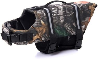 Світловідбивна рятувальна жилетка для собак HTGOI з ручкою, XL (Камуфляж 1#)