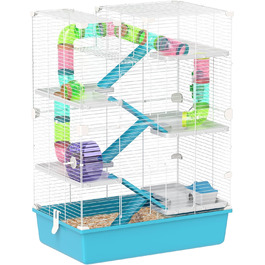Клітка для хом'яків PawHut 6 поверхів, 58 x 36 x 81 см, блакитна