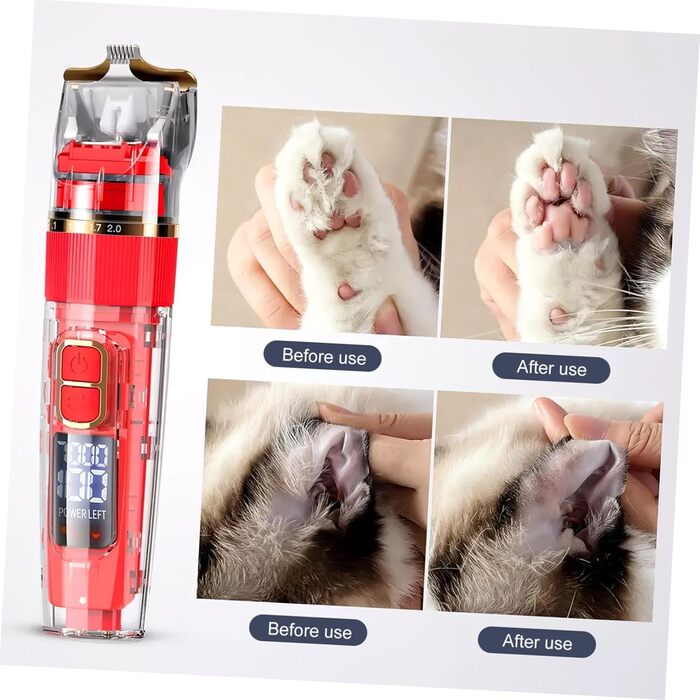 Supvox Бездротова акумуляторна машинка для грумінгу домашніх тварин, тример, тиха, з LCD дисплеєм, миється, 11 штук, для собак і котів