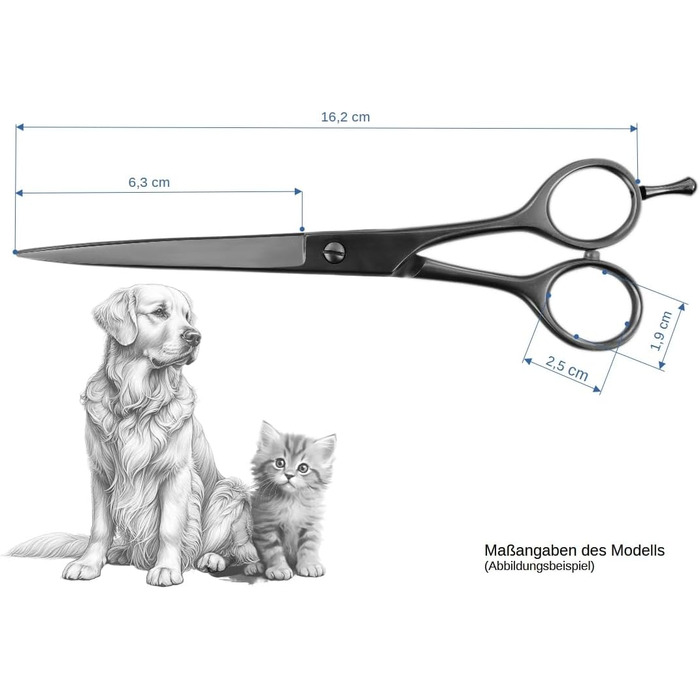 Професійні ножиці для грумінгу собак Weltmeister Solingen - витончені ножиці для стрижки з подвійним лезом, 16,2 см, 30 зубців, преміум-якість, Made in Germany