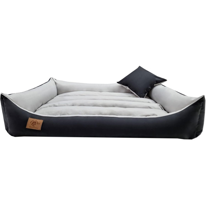 Килимок для собак XXL, лежанка для собак, диванчик для собак з двостороннім килимком (розмір та колір на вибір), 120x90 см, чорно-сірий
