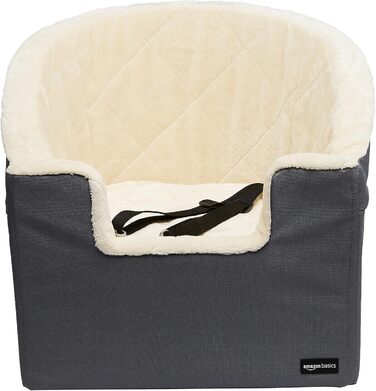 Підвищена автосидіння для тварин Amazon Basics, великий розмір, 45,7 x 55,8 x 40,6 см (сірий, маленький)