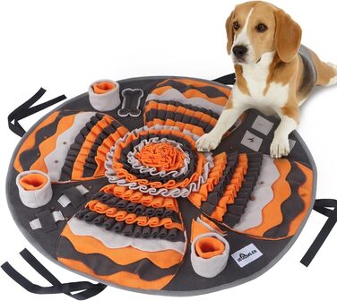 Килимок для собак IEUUMLER, тренувальний, неслизький, для пошуку їжі, зменшує стрес, сірий та помаранчевий, FC017
