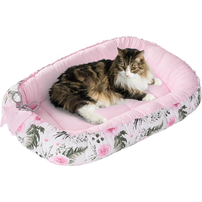 Килимок для кота та собаки Medi Partners 75x60x10 см, рожевий, м'який, для сну та відпочинку