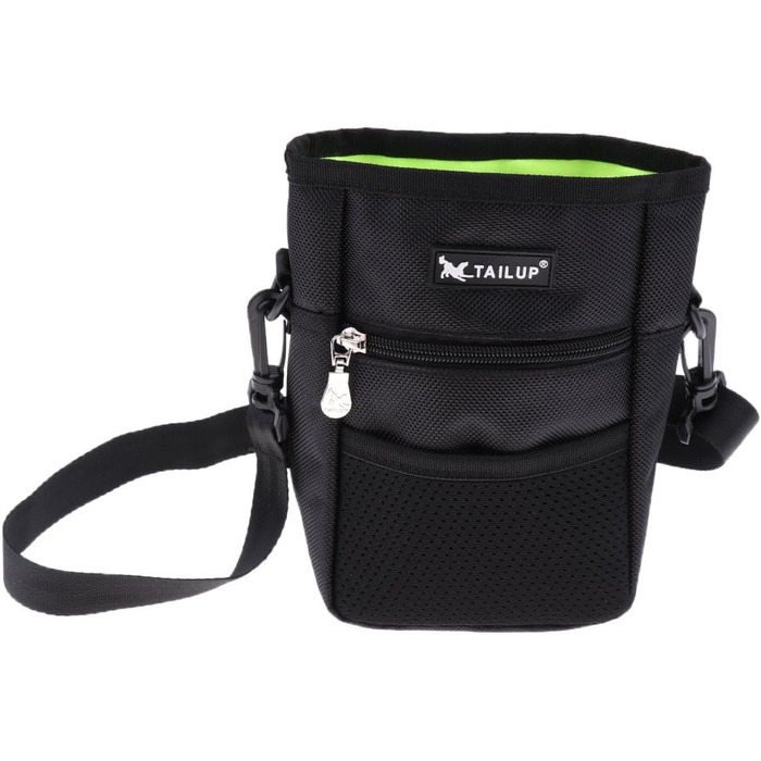 Сумка для корму для собак D DOLITY | Лежачка для дресирування собак | Сумка для ласощів з плечовим ременем | Сумка для перекусів для собак, для активного відпочинку на вулиці - Чорна