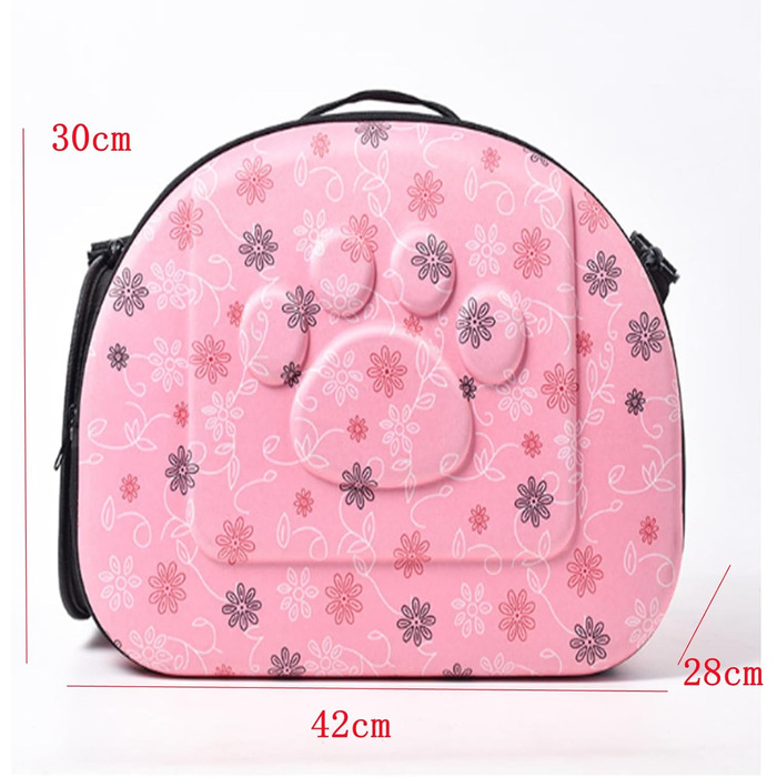 Сумка-переноска для кота та собаки CiCixixi, рожева, 42x28x30 см, для маленьких собак до 7.5 кг, з регульованим плечовим ременем, ідеальна для подорожей