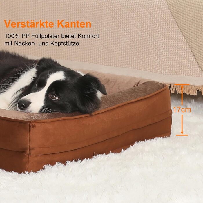 Ортопедичне ліжко для собак великих порід, ергономічне собаче ліжко з піною у формі яйця, водонепроникне, неслизьке, 89x63 см, світло-сірий колір (89x63x17 см)