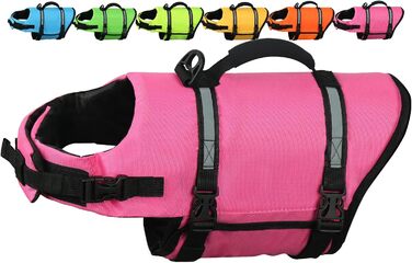 Жилет рятувальний для собак AMZNOVA Rip Stop, рожевий, XL (79-97 см)