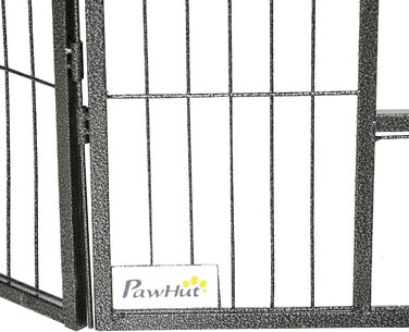 Вольєр для цуценят PawHut, 16 секцій, 60 см, сталевий, з 2 дверима, сірий, переносний манеж-загін для собак і домашніх тварин, для вулиці та дому