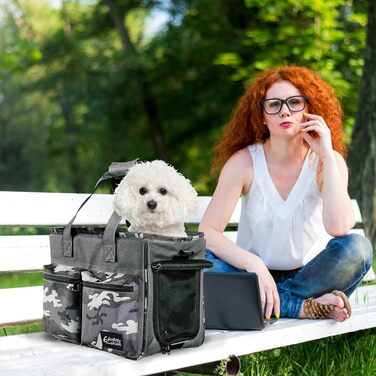 Транспортна сумка для котів та собак Galatée Tragetasche, сіра, складана, схвалена авіакомпаніями