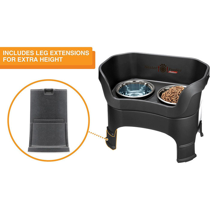 Автоматична годівниця для собак NEATER PET BRANDS Feeder-Deluxe з подовженими ніжками, велика, чорна