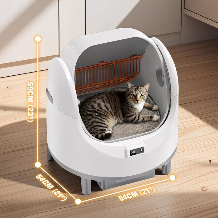 Автоматичний лоток для котів Katzenklo Selbstreinigend XXL 65L з керуванням через додаток, для 2+ котів, без запаху, з ситом