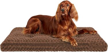 М'яке ортопедичне ліжко для собак Homaxy, великі породи, 120x74x10 см, біле/коричневе, з неслизьким дном, миється