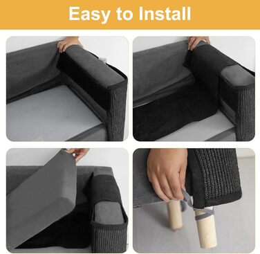 Захист для дивану від кігтів котів, 70 x 50 см, з сизалю, для захисту меблів (чорний)