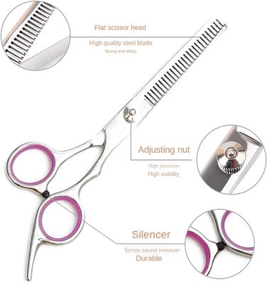 Набір професійних ножиць для собак 3 в 1, набір ножиць для грумінгу собак, ножиці для собак з прямим лезом та зубчастим лезом, для собак, котів та інших тварин