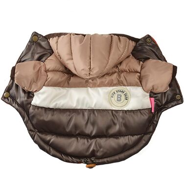 Зимовий одяг для собак GIBZ з капюшоном: водонепроникна та вітронепроникна куртка для маленьких собак, теплий одяг для тварин (XL, Коричневий)