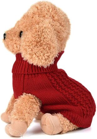 Вовняний пуловер для собак, теплий зимовий пуловер з високим коміром, одяг для собак, теплий пуловер з в'язаного полотна для цуценят, маленьких та середніх собак