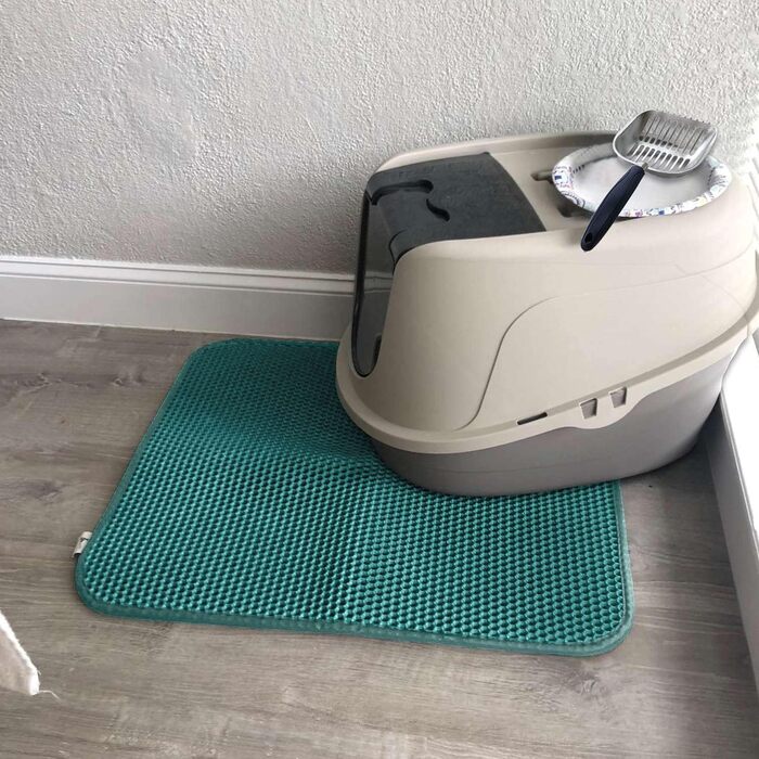 Килимок для котячого туалету WePet, лоток для котячого туалету - середній розмір, стільникова структура, двошаровий килимок, без фталатів, захист від сечі, водонепроникний, легко чиститься, контролює розсипання наповнювача, 61 x 38.1 см, Бежевий