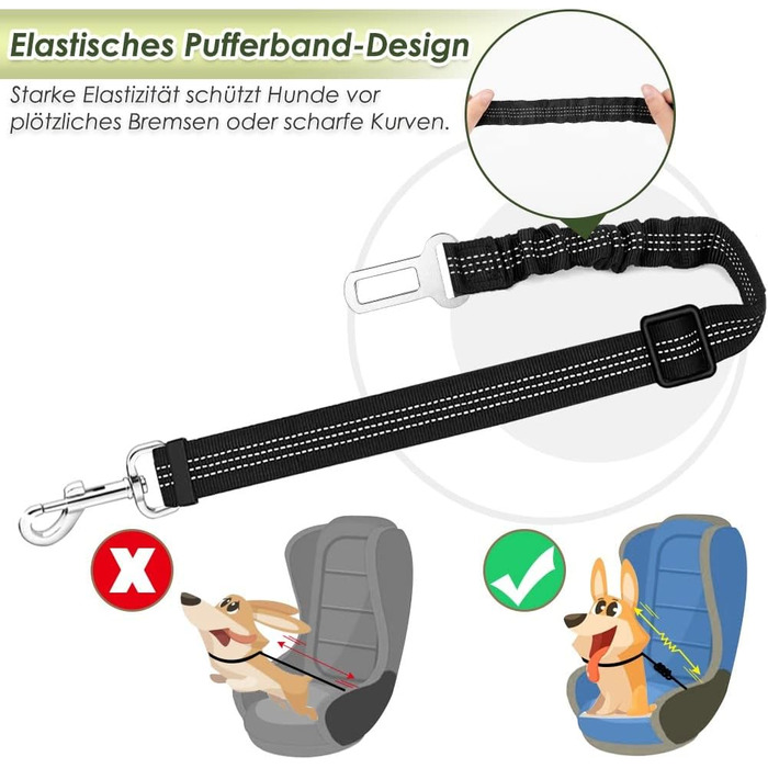 Шлейка для собак SlowTon з кріпленням для авто, чорна, XXS. Дихаюча шлейка з латексу для собак, підходить для спорту та повсякденного використання