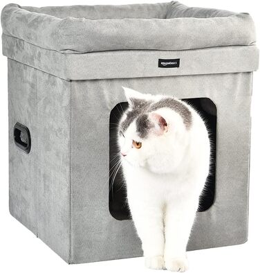Складаний будиночок для котів Amazon Basics, 38x38x43 см, сірий