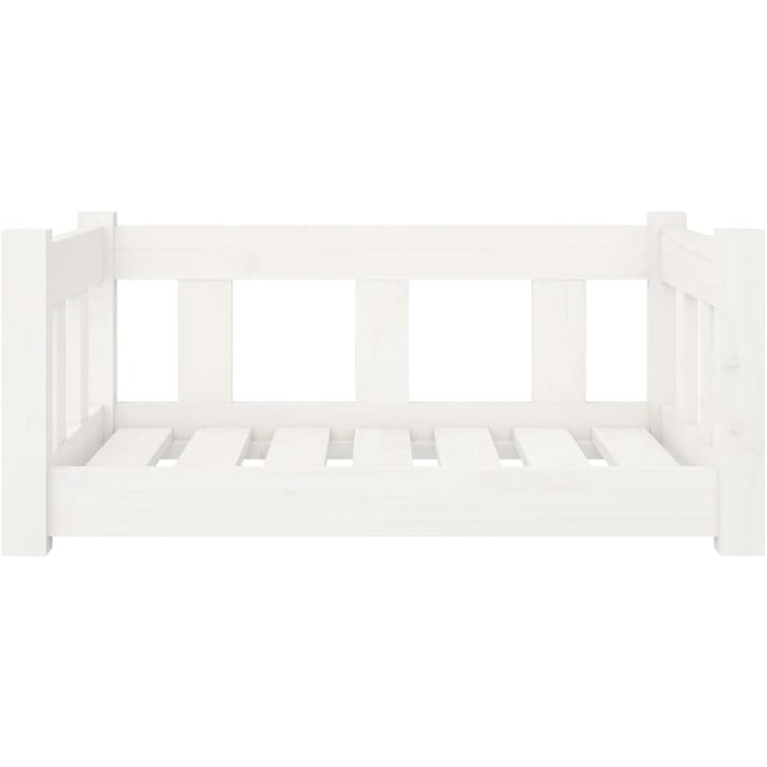 Собаче ліжко біле з масиву сосни 65,5x50,5x28 см - кошик для котів та собак середніх та великих порід