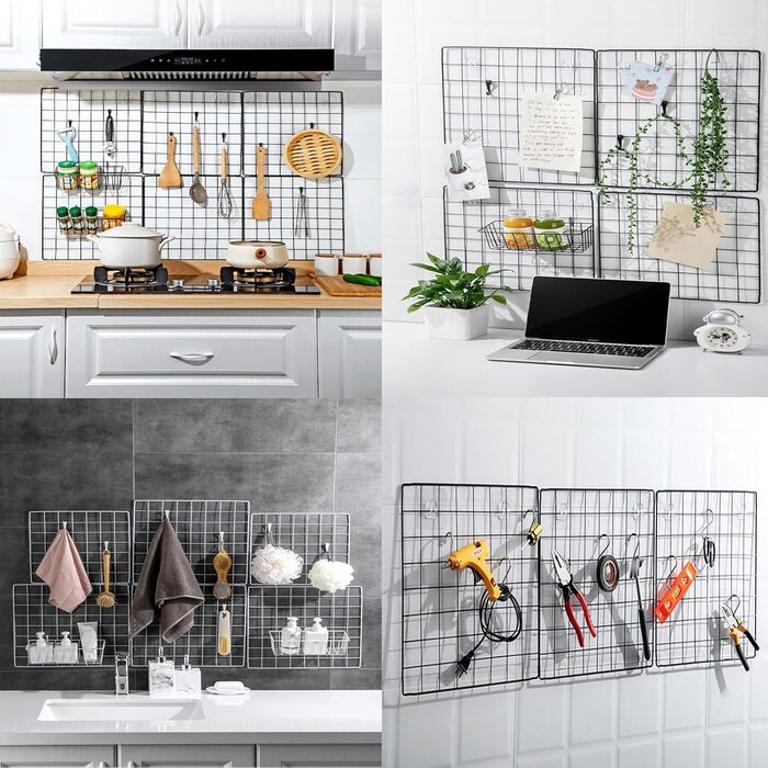 Сітчасті ворота для домашніх тварин, ворота для собак, дротяні огорожі, портативні вольєри для собак (90 x 60 см), 6 шт.