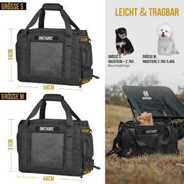 Транспортна сумка для собак OneTigris, переноска для котів та цуценят до 5 кг, M 2.0