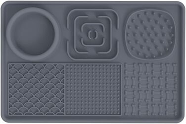 Килимок для собак та цуценят Leckmatten з присосками для повільного годування, купання та тренувань, зменшення тривоги, сірий