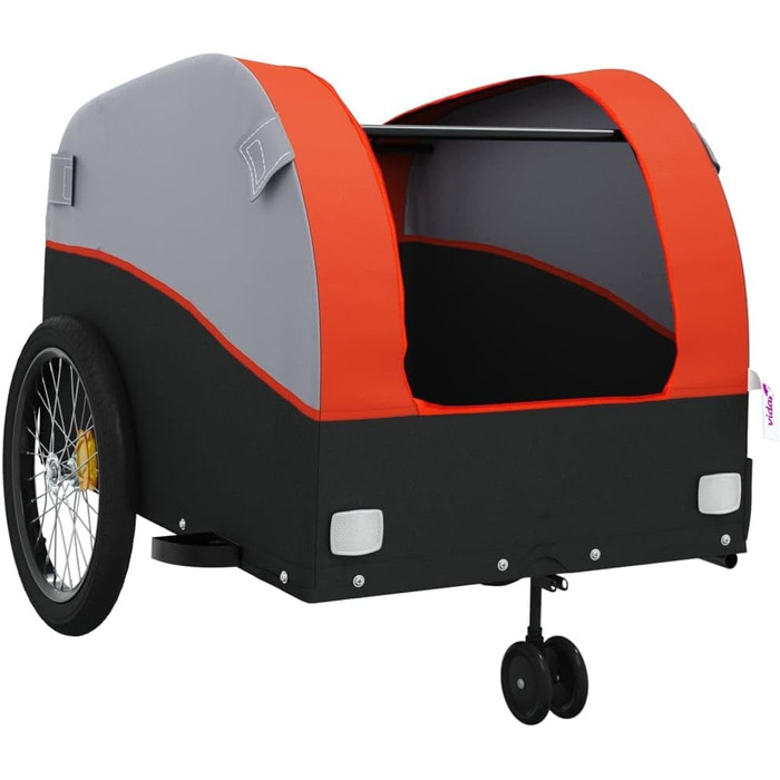 Причіп для собак, велосипедний причіп, причіп для бігу: чорний та помаранчевий, 45 кг, сталь, легка збірка, універсальний