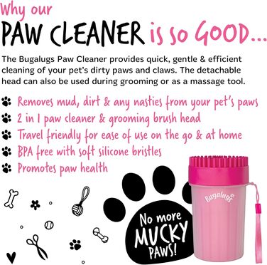 Очисник лап для собак Bugalugs: портативний душ для лап для собак та котів (середній)