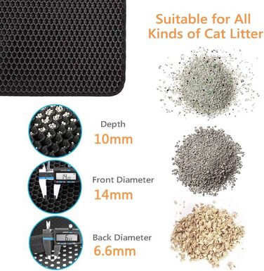 Килимок для котячого туалету Ycozy Katzenklo Matte Groß 76 x 61cm - вологостійкий, з оксфордської тканини, контролює розсипання наповнювача