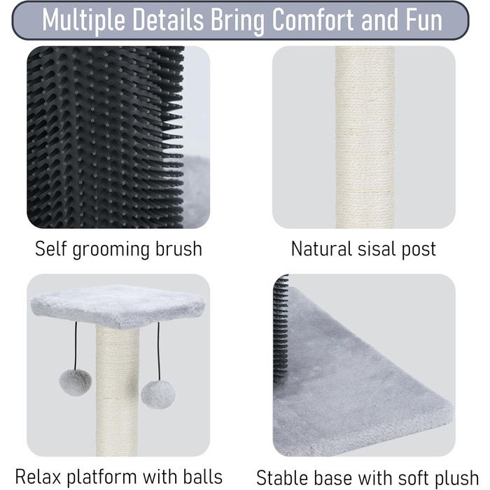 Котячий будиночок Dimaka 68,6 см з дряпалкою, покритий плюшем та мотузкою, вертикальний для котів