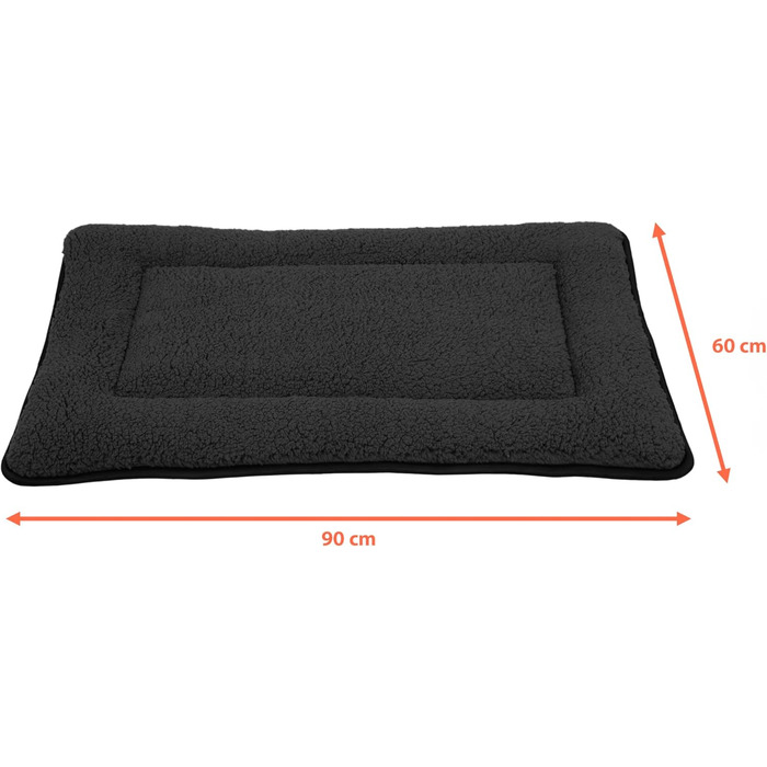 Килимок для домашніх тварин Spetebo з плюшу, 90 x 60 см, антрацитовий колір - нековзний, для собак та котів