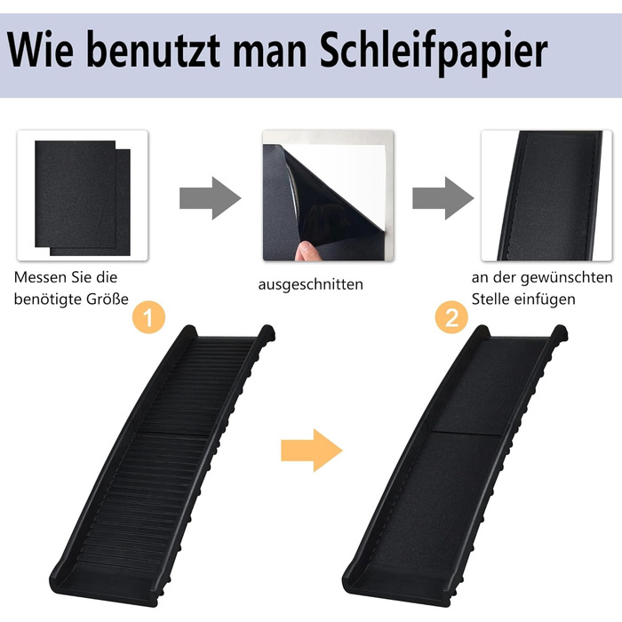 Рампа для собак Aufun: складана, чорна, до 90 кг, 156 x 40 см