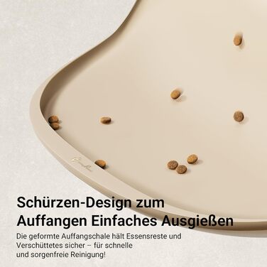 Підкладка під миску для котів DownyPaws, силіконова, 62 x 43 см, бежева. Захист від розливу води та корму, легко миється, BPA-free