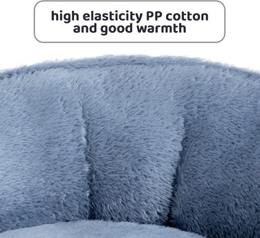 Кругле ліжко для котів та цуценят Hollypet, м'яке, дихаюче, 55x50x15 см, блакитно-сіре