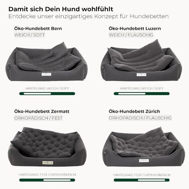 Ортопедичне екологічне ліжко для собак HOUND & NATURE Zürich S, сіре, 75x60 см, для малих порід, м'яке, двостороннє, флісове, знімний чохол, що переться