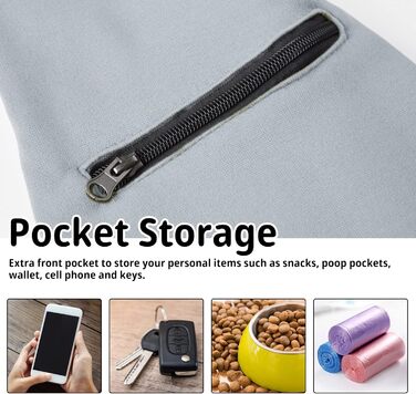 Слінг для собак та котів CUBY - переноска для тварин, слінг на одне плече, сірий, з підставкою для лап